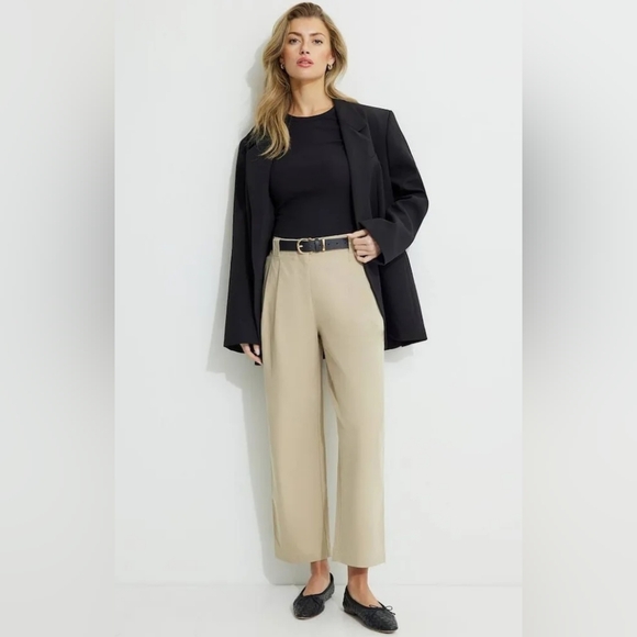 Dynamite Pants - Dynamite Pantalon Chino High Waist Ankle Pant Barley Corn Cream Size 6